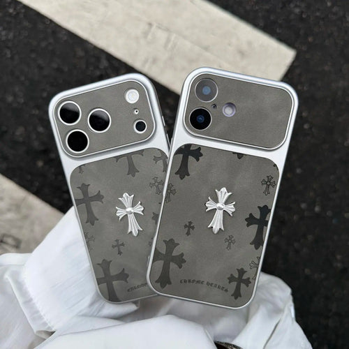 Premium Leather Cross-Pattern Phone Case Compatible with Iphone 17/16/15/14/13/Pro/Max ,3D Cross Vintage Phone Case | Shockproof Protective Cover Leather Material, and Drop Protection. Stylish and Suitable for Both Men and Women.Protective Case|Best Gift